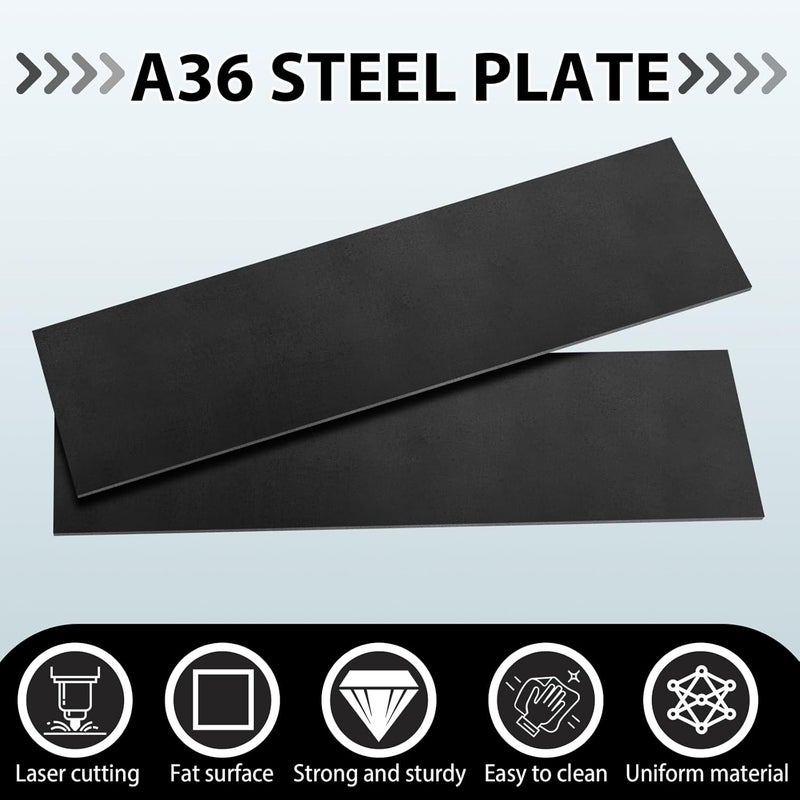 Photect 1 Piece 1/4 x 4 x 12 Inch Steel Plate Hot Rolled Steel Flat Bar A36 Plate Sheet Weldable Metal Sheet Raw Materials for Cutting Industrial Base - Image 4